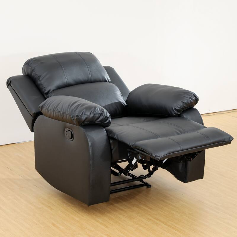 KISRAIS 38.5" Wide Faux Leather Manual Recliner Chair