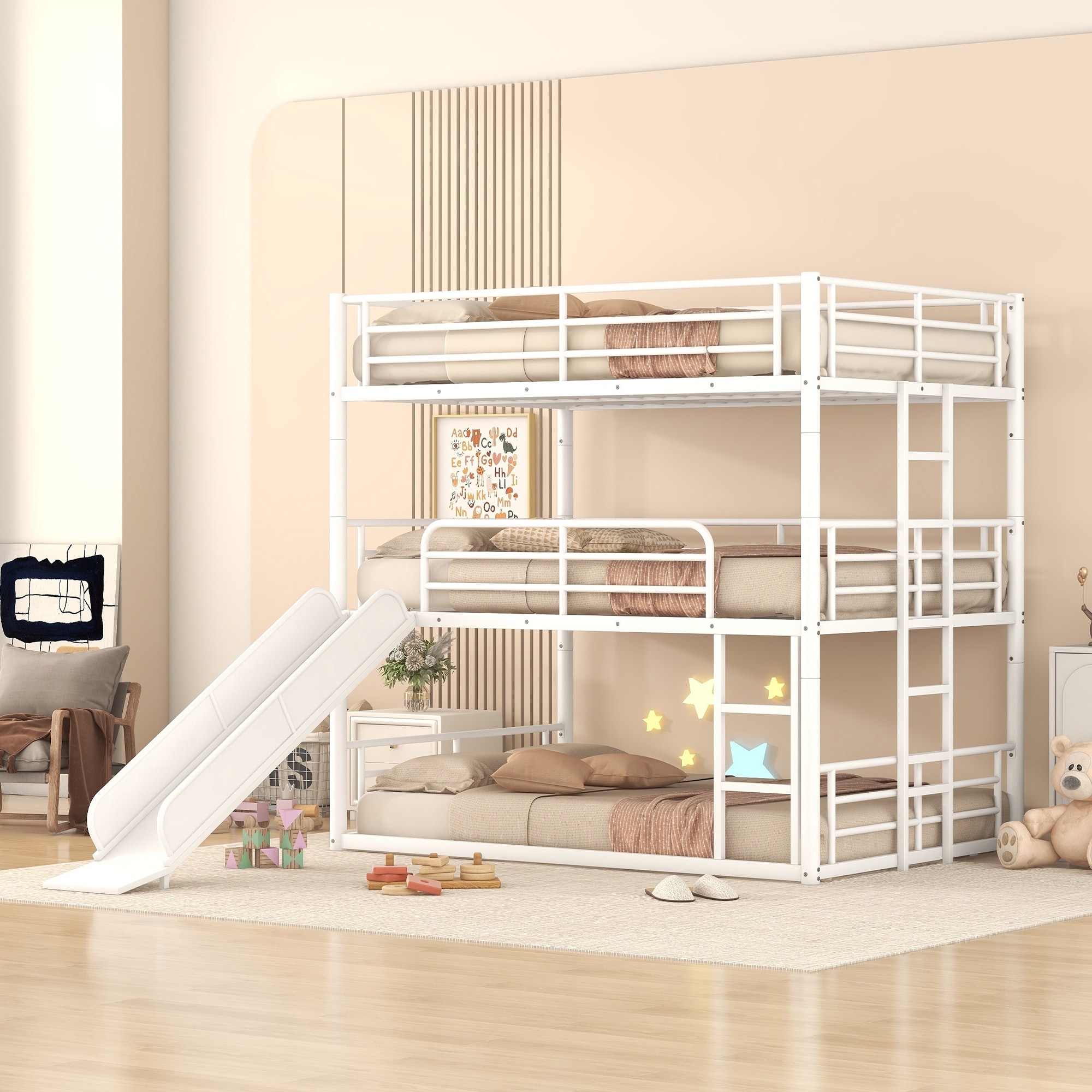 3 layer bunk bed cheap