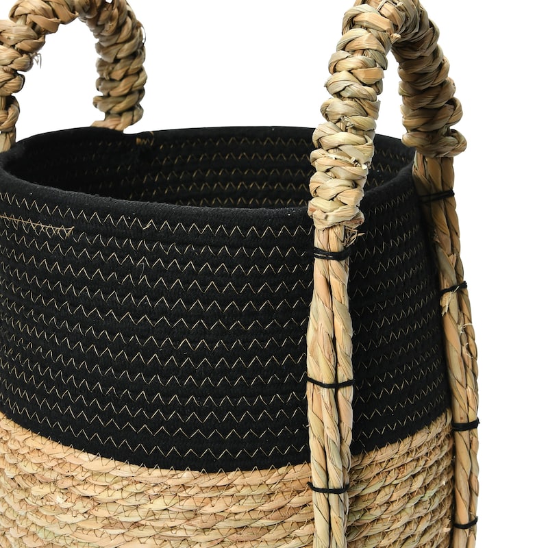 Household Essentials Decorative Terra Braid Grass Storage Basket