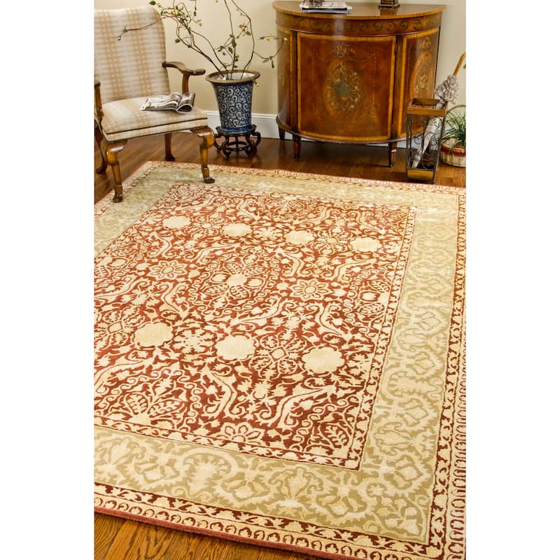 SAFAVIEH Handmade Silk Road Jalissa Traditional Oriental Wool Rug - 7'6" x 9'6" - Maroon/Ivory