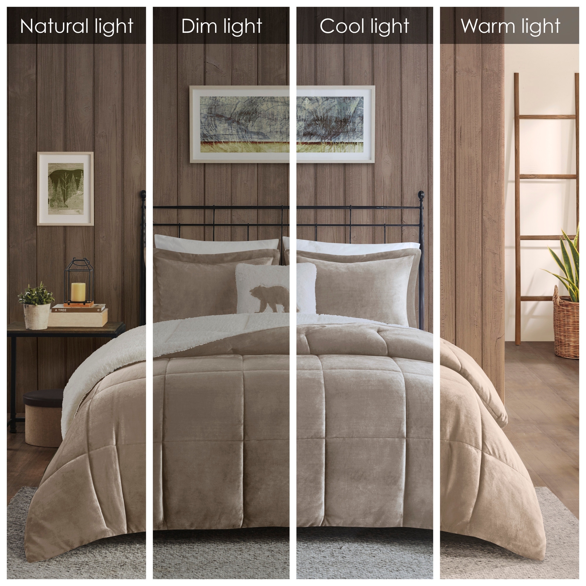 Woolrich Alton Plush to Sherpa Down Alternative Comforter Set On
