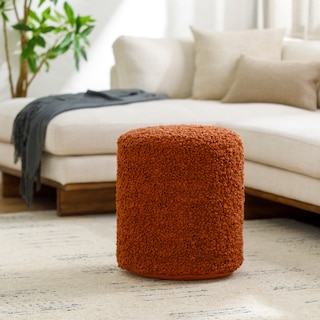 Mohave Shaggy Boucle 18-inch Tall Polyester Pouf
