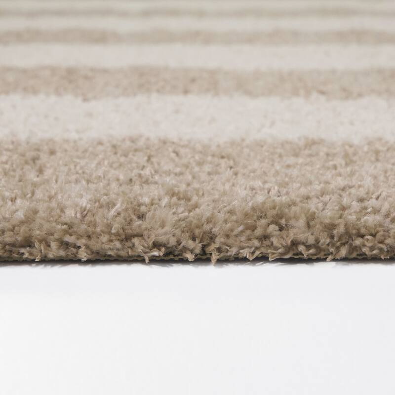 Bruce Modern Stripe Shag Area Rug