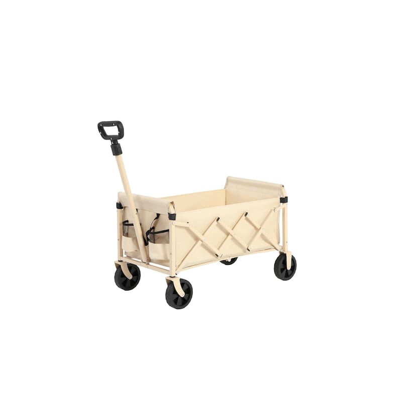 130lbs Capacity 600D Oxford Fabric Lightweight Portable Heavy Duty Collapsible Foldable Wagons with All Terrain Wheels