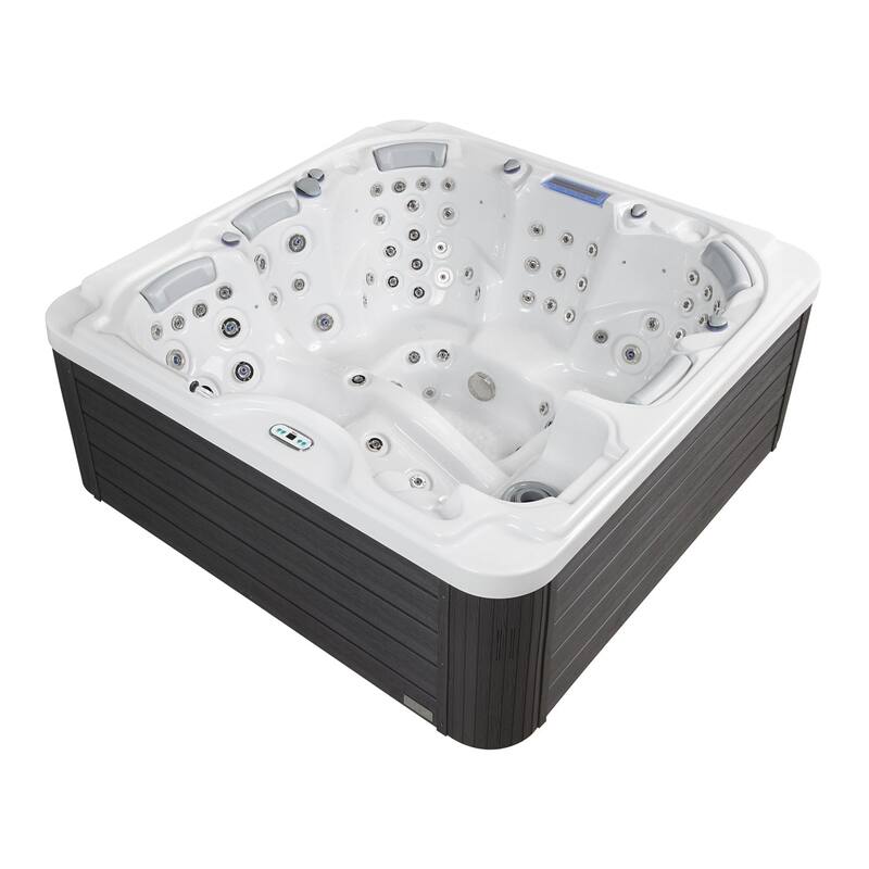 Buenospa Dallas 6 - Person 82 - Jet Hot Tub, Ice White with Ozone and LED Lights
