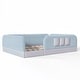 preview thumbnail 66 of 124, Twin/Full/Queen Teddy Fleece Floor Bed with Upholstered Safety Rails and Pocket