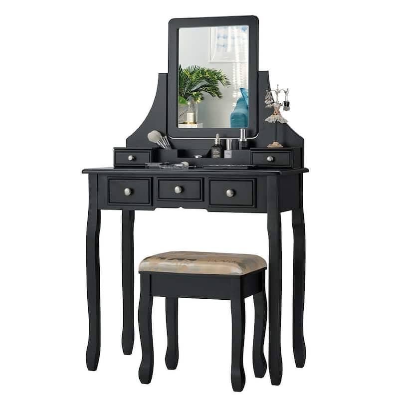 5 Drawers Removable Box Makeup Dressing Vanity Set - 31.5" x 16" x 55" (L x W x H)