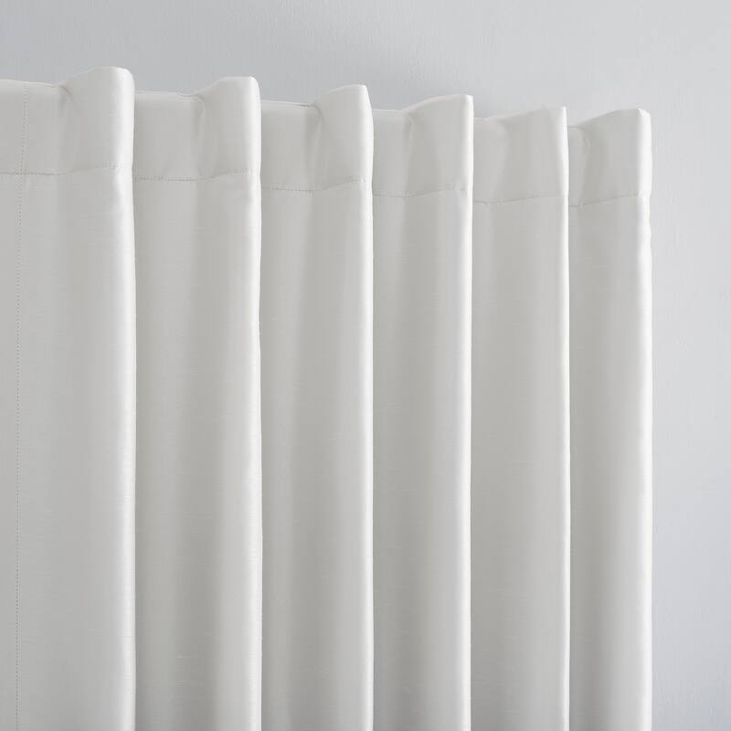 Sun Zero Evelina Faux Dupioni Silk Blackout Curtain Panel, Single Panel