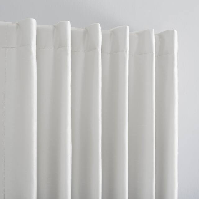Sun Zero Evelina Faux Dupioni Silk Blackout Curtain Panel, Single Panel