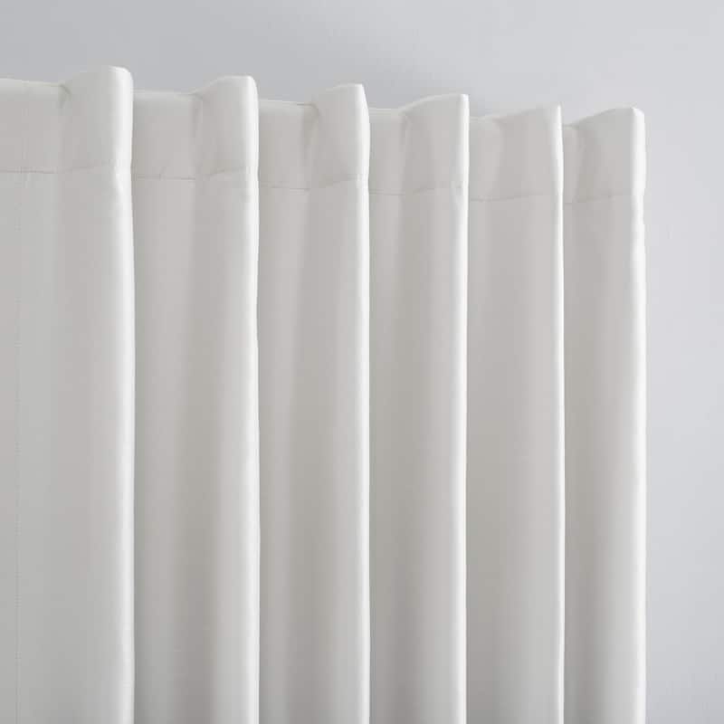 Sun Zero Evelina Faux Dupioni Silk Thermal Extreme Total Blackout Back Tab Curtain Panel, Single Panel