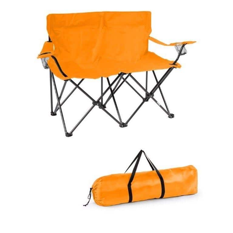 Trademark Innovations Loveseat-style Double Camp Chair with Steel Frame - Orange