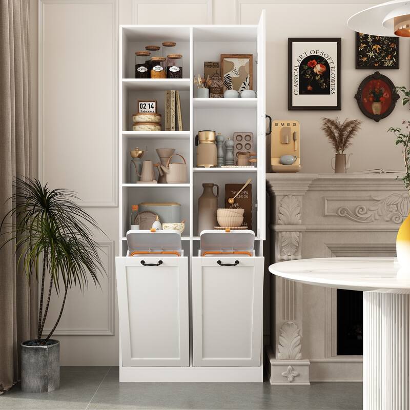 Modern Console Table with Rotating Drawers and Hidden Storage Entryway