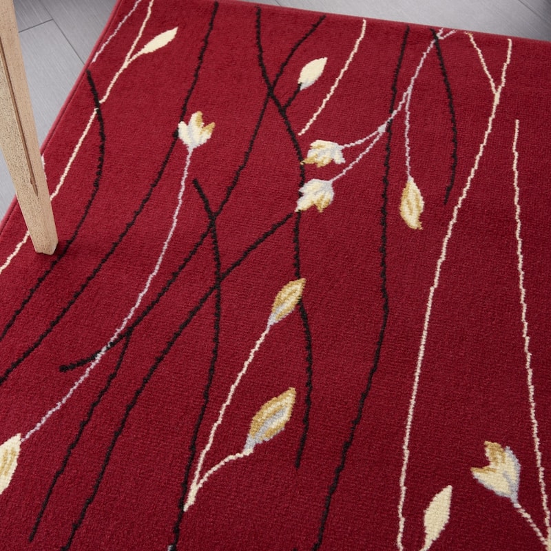 Lugi Power Loomed Floral Durable Area Rug By HomeRoots