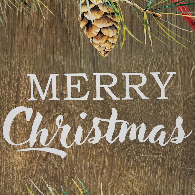 Cardinal Merry Christmas Wooden Porch Sign - 38"