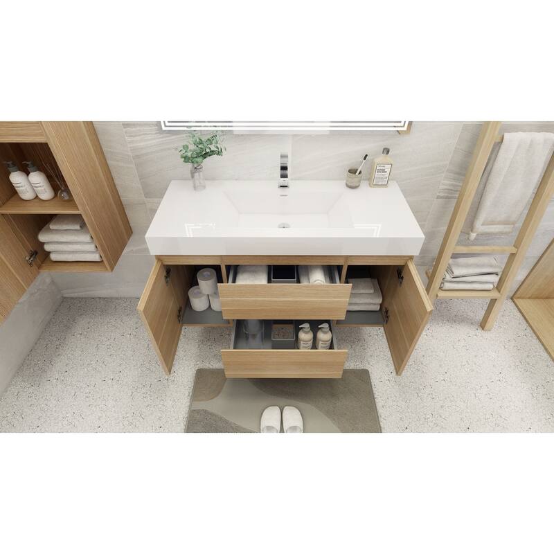 Baillie 60'' Wall-Mounted Vanity with Single Reinforced Acrylic Sink