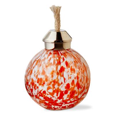 Orange Multi Confetti Oil Lamp for Everyday Use 4 in x 3 in x 3 in Perfect for Candles and Citronella