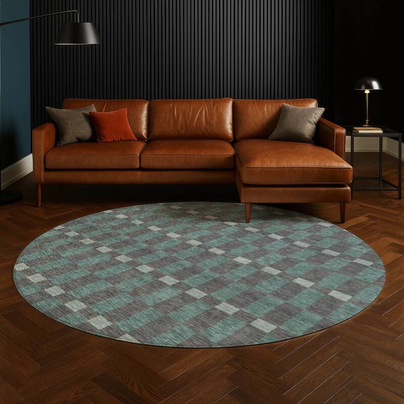 Machine Washable Indoor/ Outdoor Modern Augusta Chantille Rug