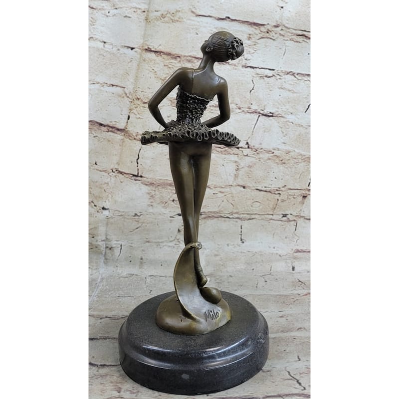 Art Deco Hot Cast Bronze Graceful Ballerina Ballet Statue Sculpture Gift Decor