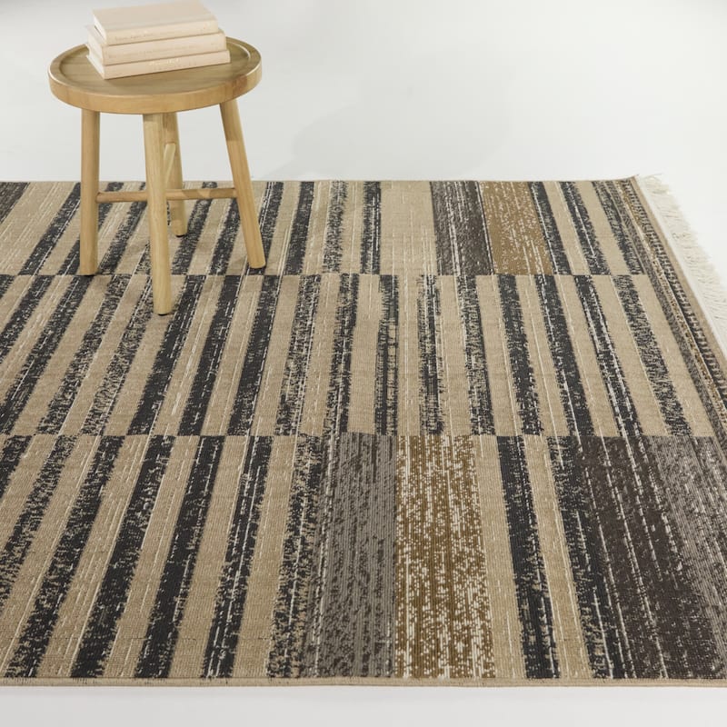 Stahl Vintage Geometric Area Rug - 7'10" x 10' - Taupe - Rectangle