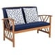 preview thumbnail 27 of 117, SAFAVIEH Fontana 4-piece Acacia Solid Wood Outdoor Conversation Patio Set