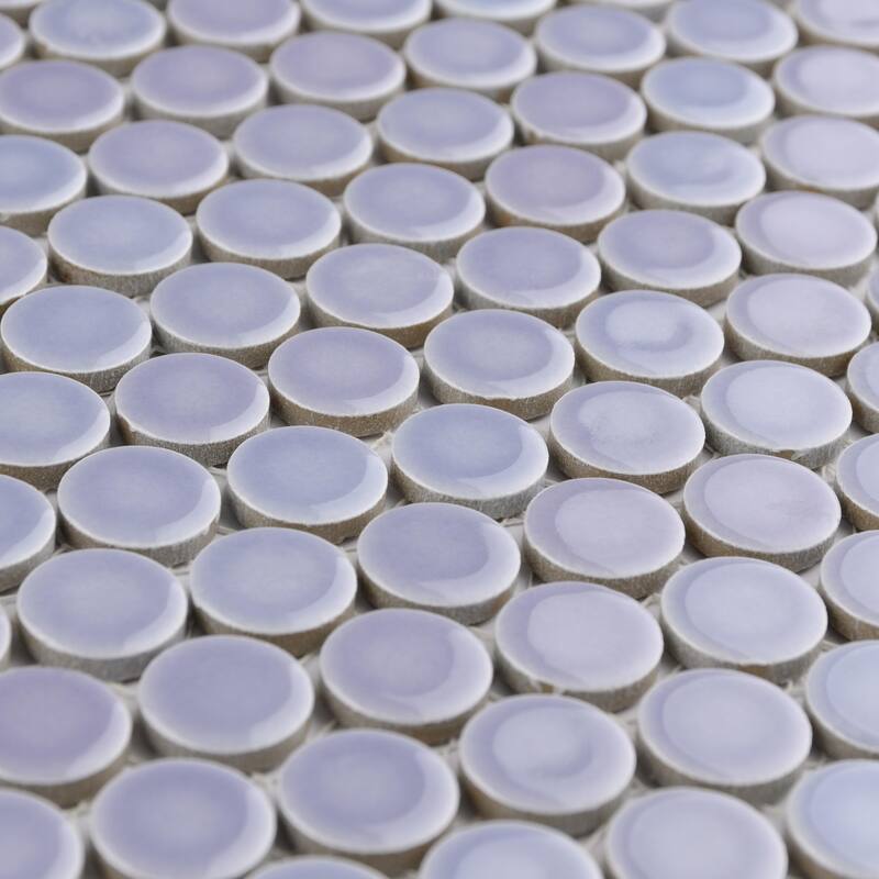 Merola Tile Hudson Penny Round Lavendar 11-7/8" x 12-5/8" Porcelain Mosaic Floor and Wall Tile