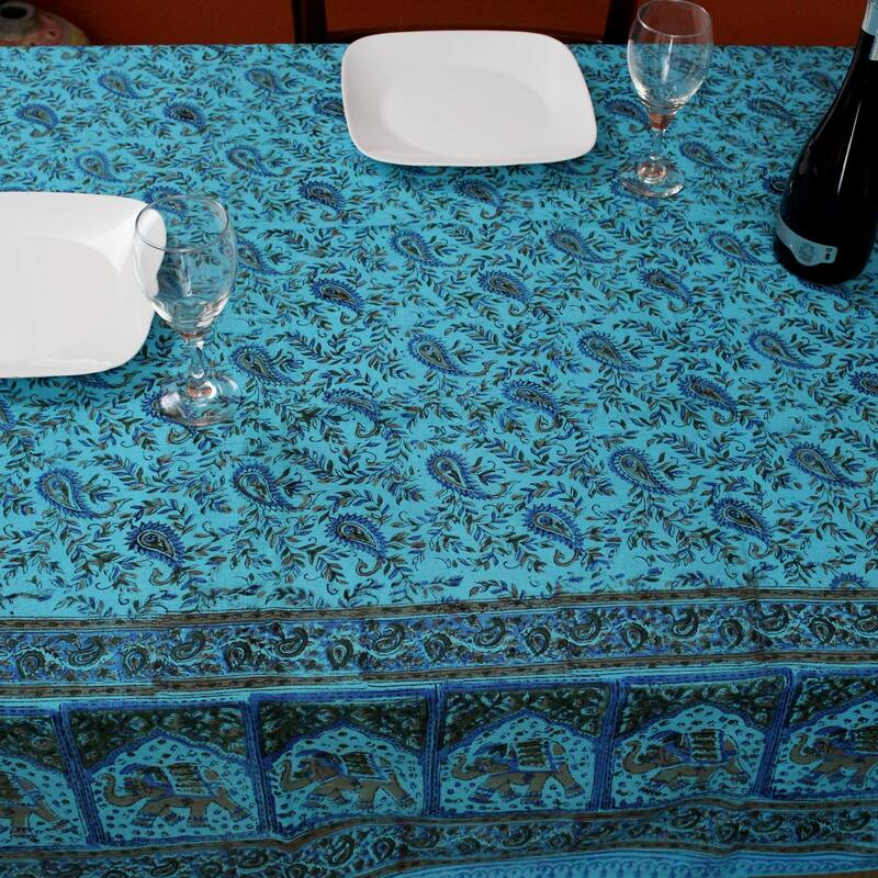 Cotton Paisley Elephant Tablecloth Rectangle Collection