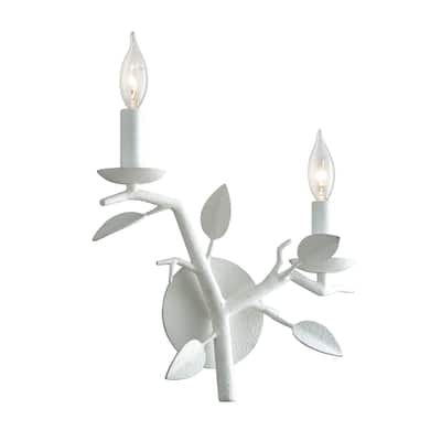 Aubrey 2-light Gesso White Wall Sconce