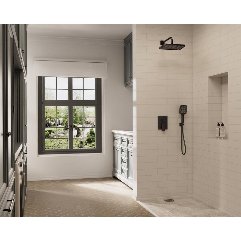 GRANDJOY 12'' Shower Head Rainfall Shower System with 3-Function Handheld Shower