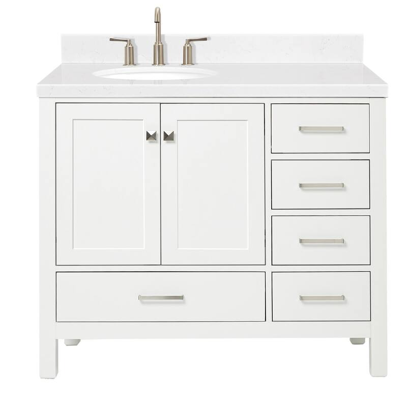 Ariel A042SLCQOVO Cambridge 42" Free Standing Single Basin Vanity Set - White