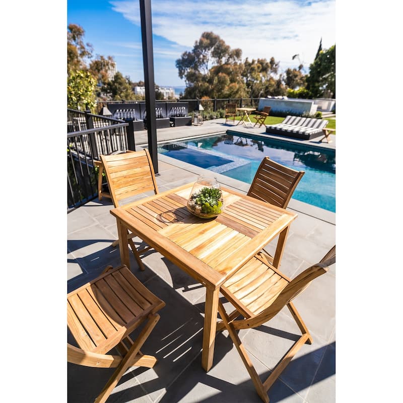 Nordic Style Natural Teak Folding Dining Chair