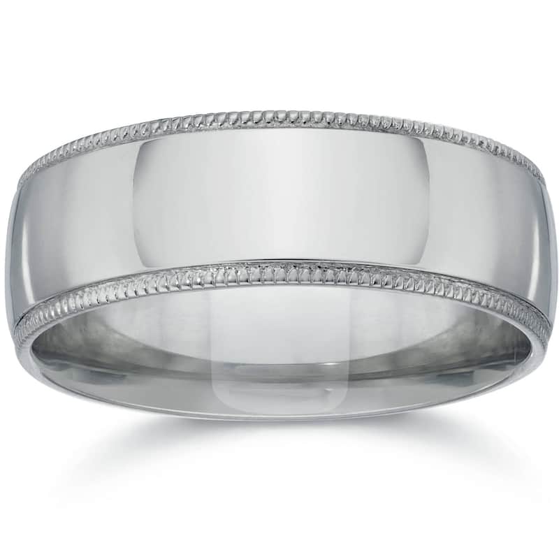 7mm Milgrain Wedding Band 950 Platinum