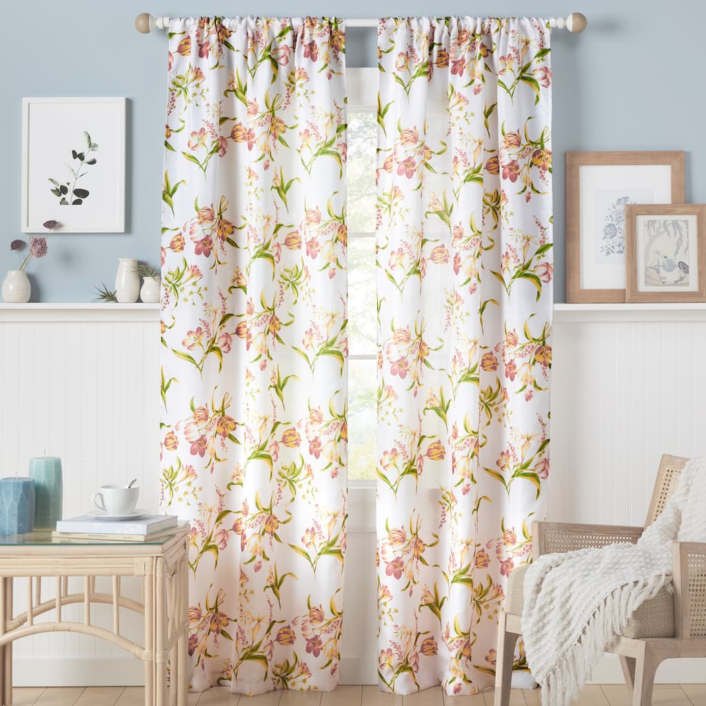 Estate View Printemps Light Filtering Rod Pocket Curtain Panel Pair