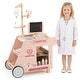 preview thumbnail 2 of 18, Costway Wooden Doctor Playset with Cart Toy Accessories for Toddlers - See Details Pink
