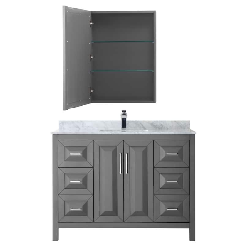 Wyndham Collection Daria 48" Free Standing Single Vanity Set with MDF