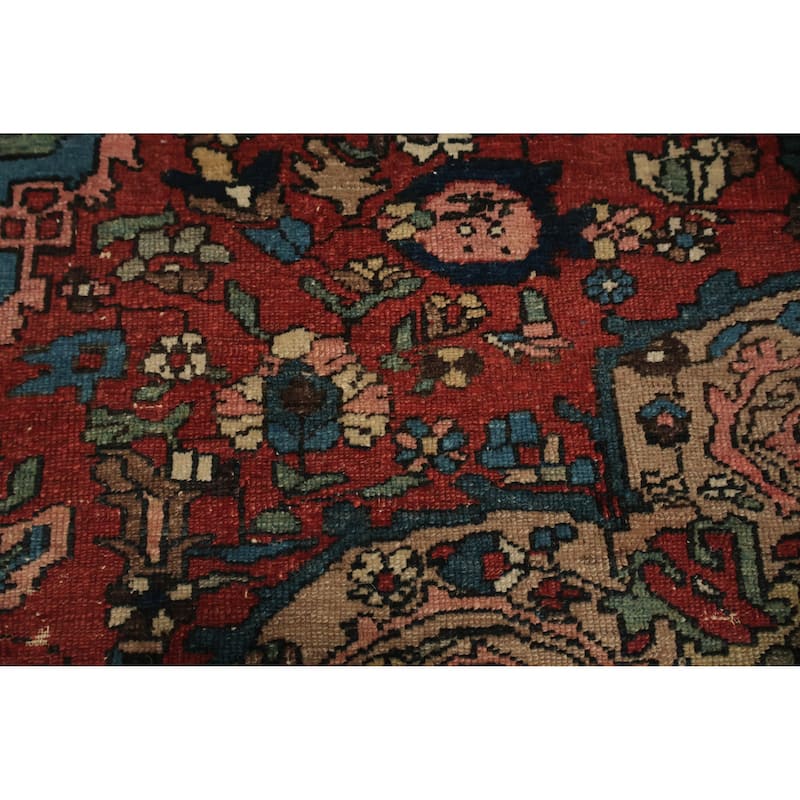 Hand Knotted Oriental 100% Wool Carpet Traditional Floral Navy Blue & Blues Bakhtiari Area Rug - 6' 6'' X 5' 2''