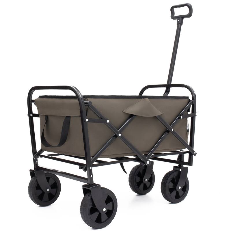 Collapsible Foldable Wagon Cart Beach Wagon Heavy Duty Utility Wagon Grocery Cart for Supports 225lbs All-Terrain Wheels