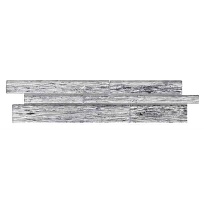Woodland 1x3 Ash Glass Mosaic Tile - Wall & Backsplash