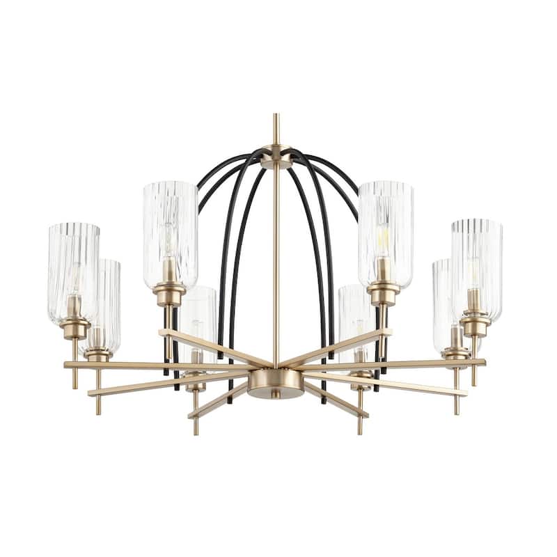 Quorum International Espy 8 Light 32" Wide Chandelier - Noir / Aged Brass