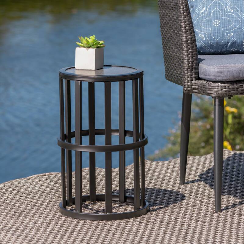 Carlo Outdoor Industrial 11-inch Ceramic Tile Side Table by Christopher Knight Home