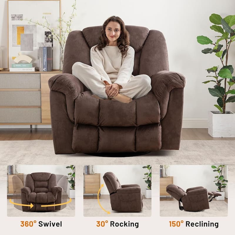 Ebello Oversize Swivel Manual Swivel Recliner