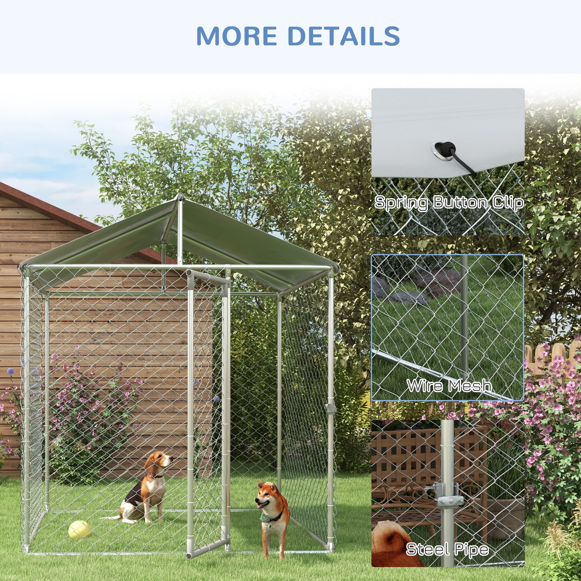 Dog Kennel Durable Outdoor 10x10 With Roof Powder Coating