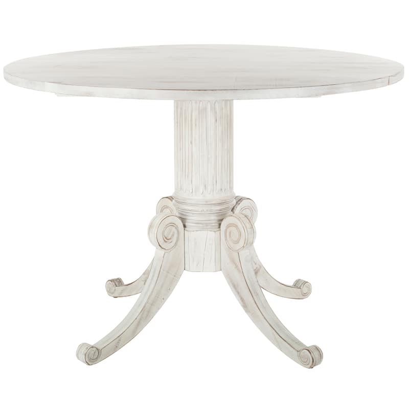 SAFAVIEH Jeane Antique White Drop Leaf Dining Table - 43" W x 43" D x 31" H - 43Wx43Dx31H