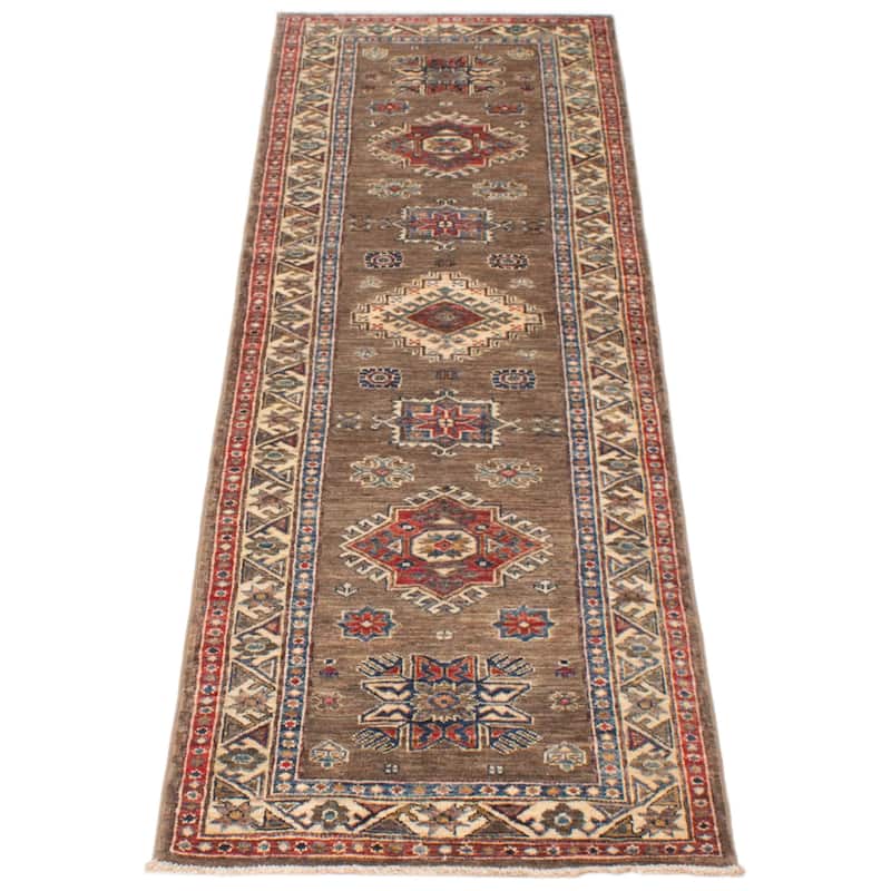 ECARPETGALLERY Hand-knotted Aryana Taupe Wool Rug - 2'6 x 7'10