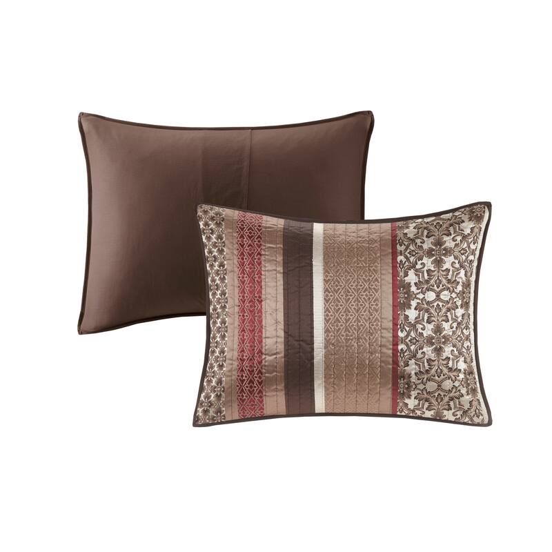 Madison Park Dartmouth 5 Piece Jacquard Quilt Set with Throw Pillows