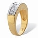preview thumbnail 2 of 1, Men's Gold over Silver Princess Cut Cubic Zirconia Ring (2 1/6 cttw)