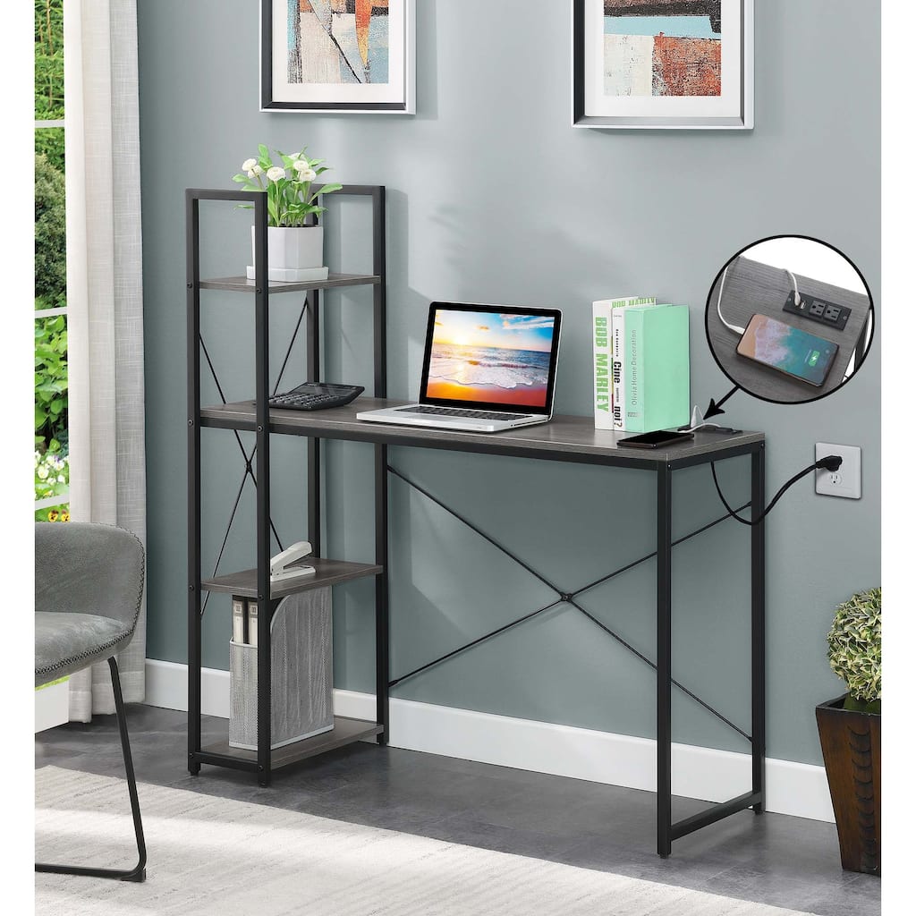 Convenience Concepts Designs2Go Office Workstation Desk with 2 Outlets & 2 USB Ports