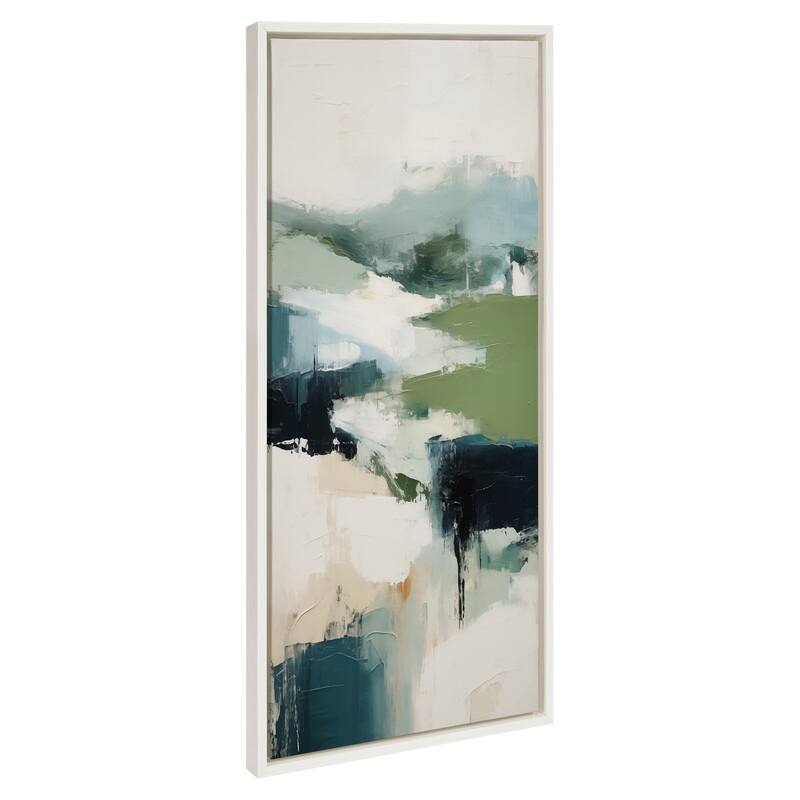 Kate and Laurel Sylvie Skyline II Framed Canvas by Amy Lighthall - 18x40 - White