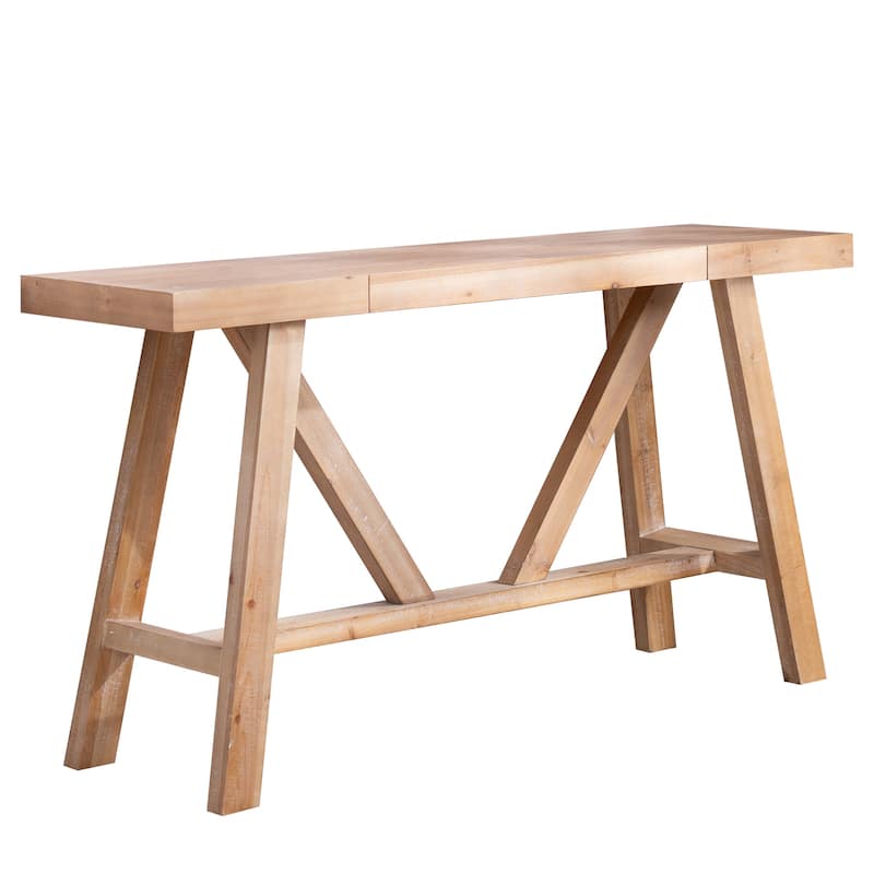 58.5" Farmhouse A- frame Wood Console Table, Spacious Surface