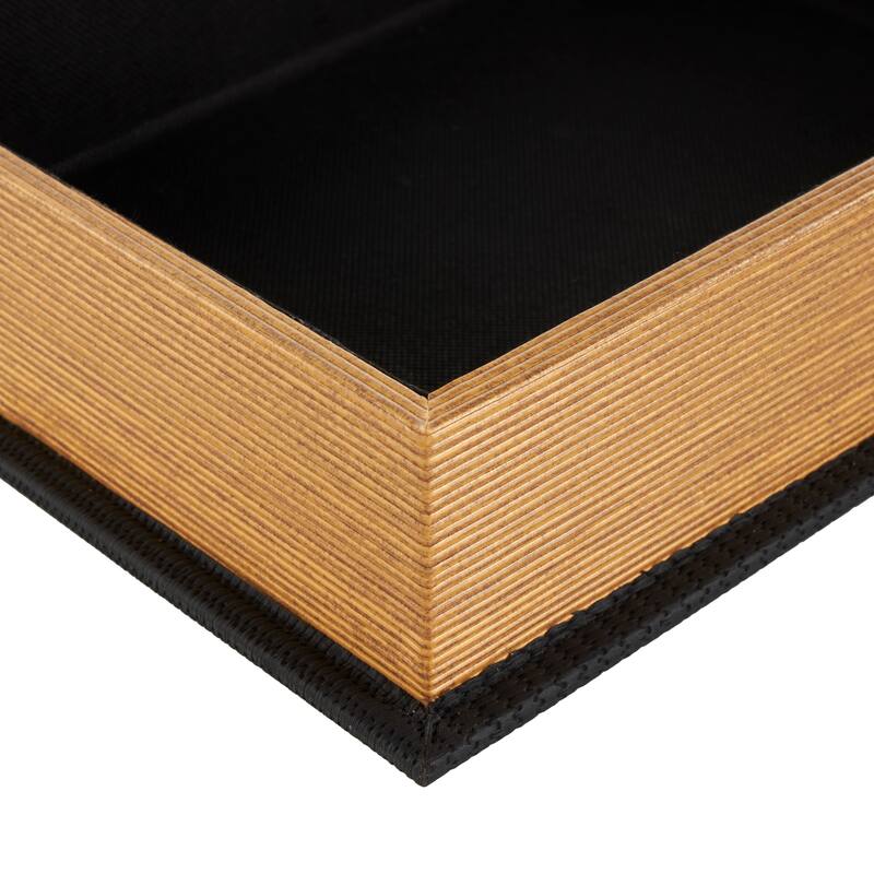 Cream, Black, Copper, Beige or Brown Faux Leather Woven Faux Book Storage Decorative Box (Set of 3)