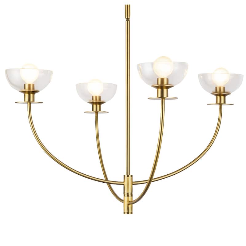 Alora Lighting CH515226 Sylvia 4 Light 26" Wide Chandelier - Brushed Gold / Clear Glass